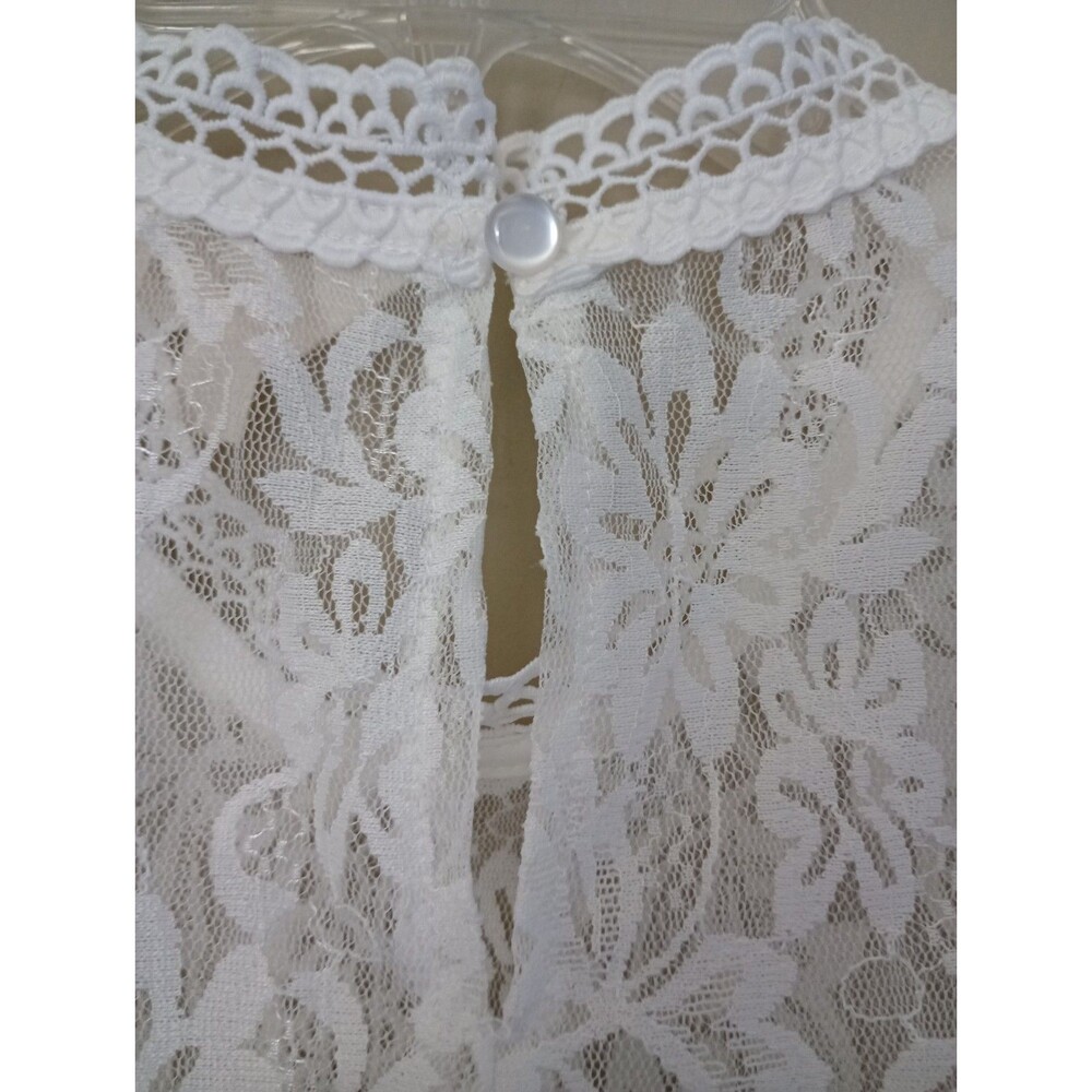 Adiva 2 PC Lace Long Sleeve with White Tank Top Size XL - Picture 5 of 10